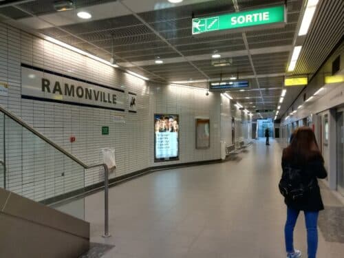 Un des quais de la station Ramonville sur la ligne B du métro toulousain