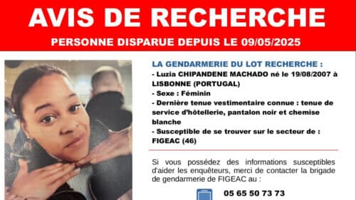 Toute information concernant cet avis de recherche dans le Lot peut aider les enquêteurs.