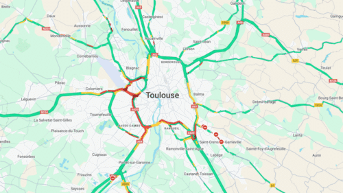 Le trafic dans l'agglomération de Toulouse.