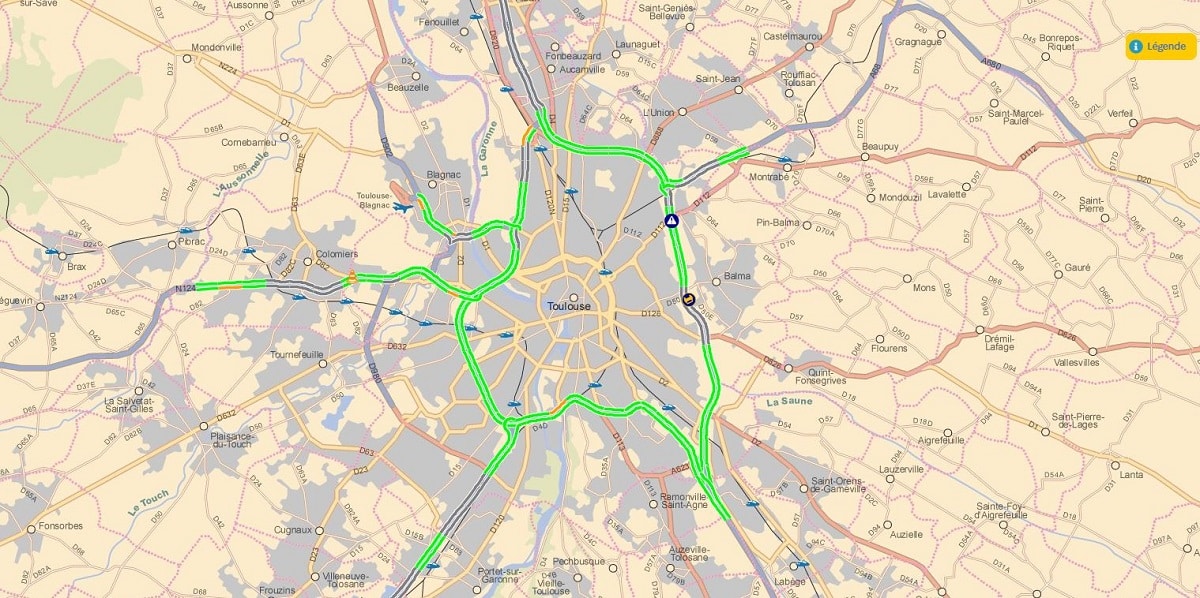 L'état du trafic routier à 8h