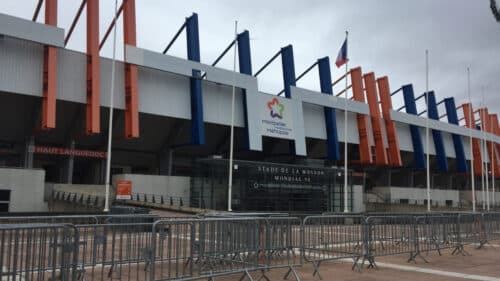 Michaël Delafosse annonce la rénovation du stade de la Mosson.