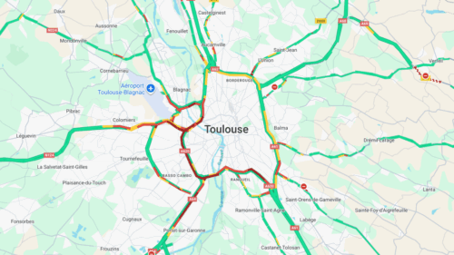 Suivez l'évolution de la circulation à Toulouse.