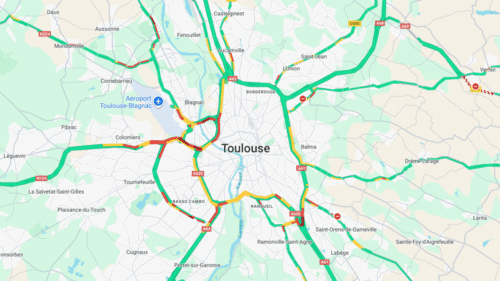 L'évolution de la circulation dans la région de Toulouse.