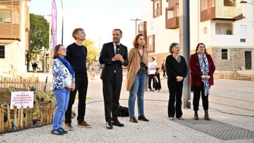 La place de Chine à Montpellier a été entièrement réaménagée en prévision de la ligne 5 du tramway.