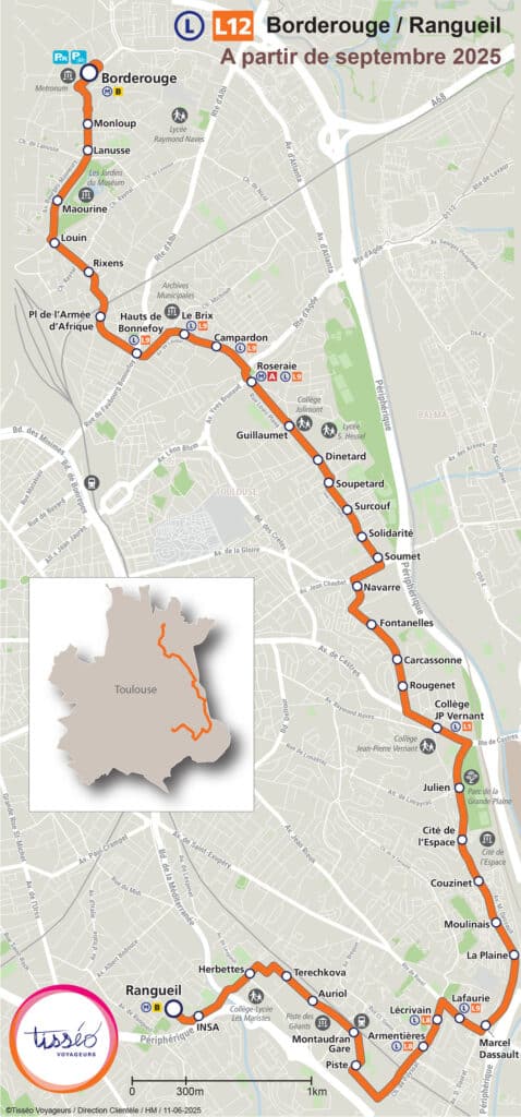 Plan de la ligne Linéo 12